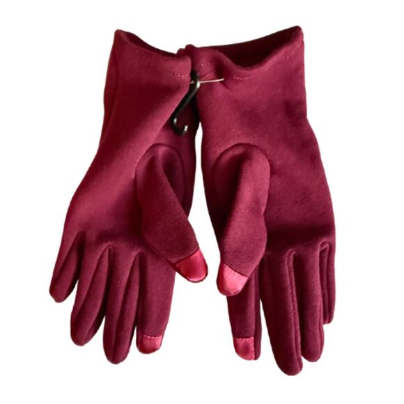Burgundy Fashion Fleece Gloves Size One Size - Picture 3 of 6
